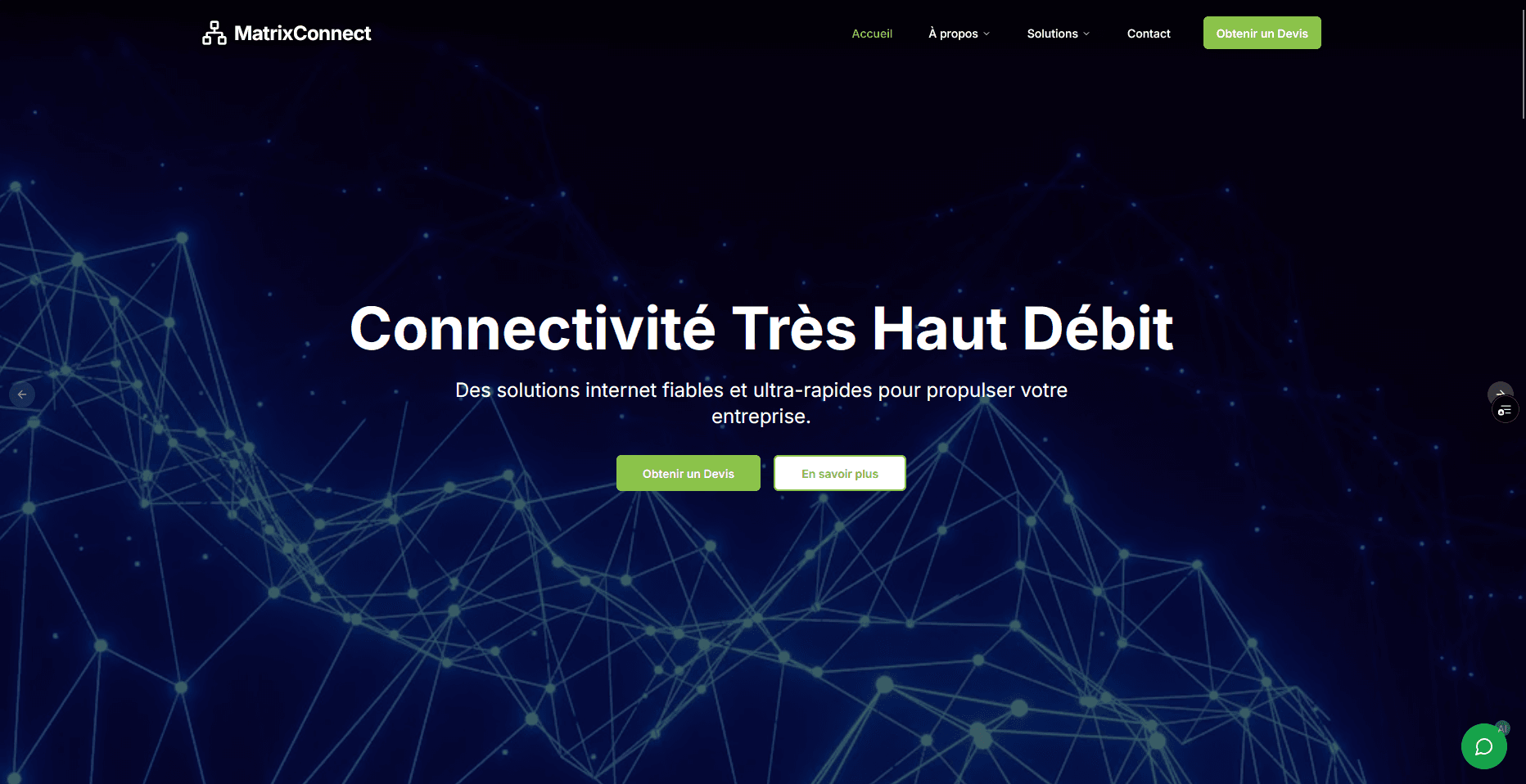 MatrixConnect website cover showing Connectivity and AI solutions.